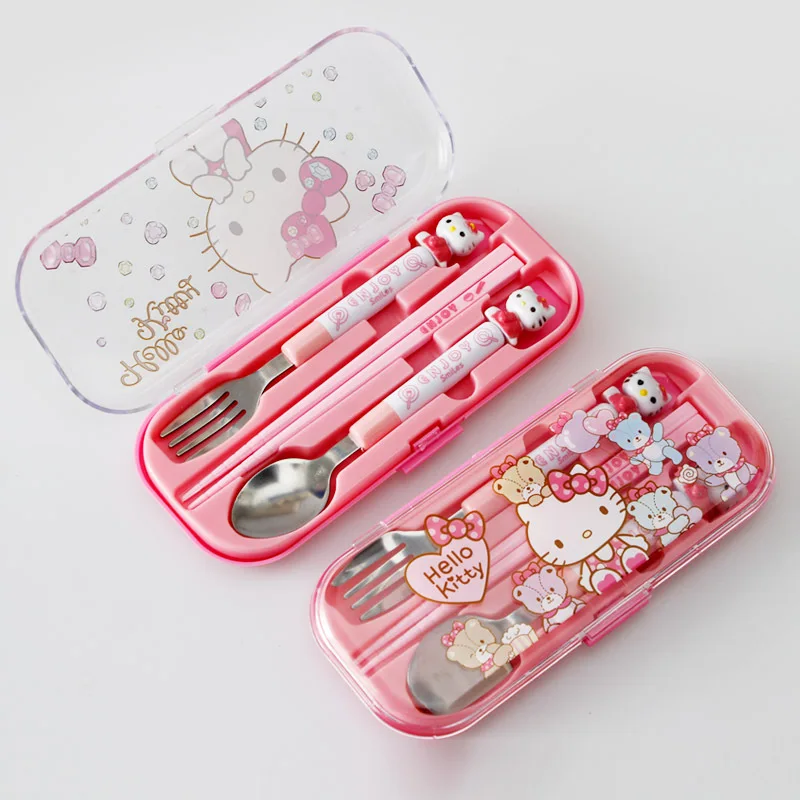 Model Kitchen Set - Kawaii Hello Kitty Children Chopsticks Fork