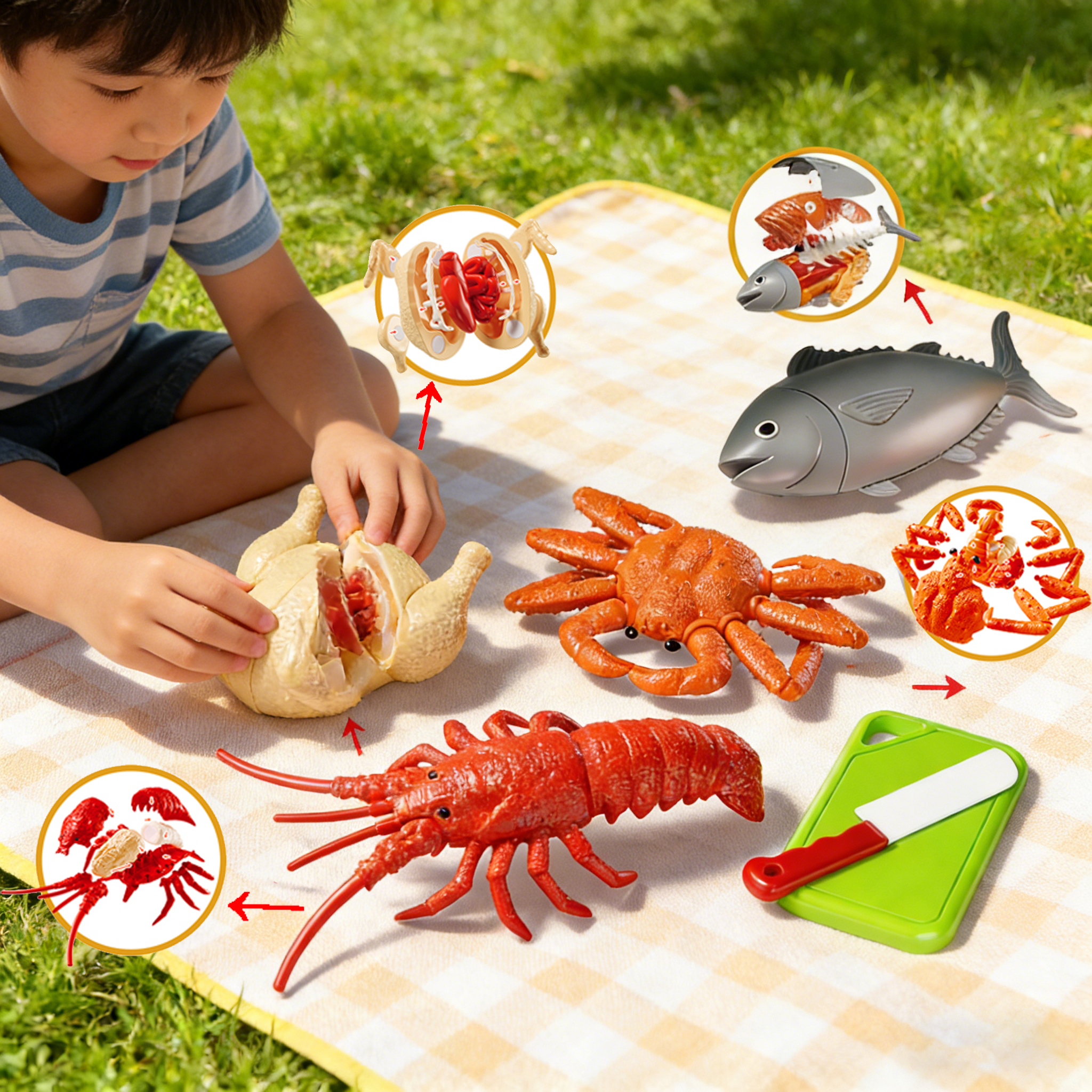 Model Kit Cutter - Children's Kitchen Toy Set Simulated Lobster