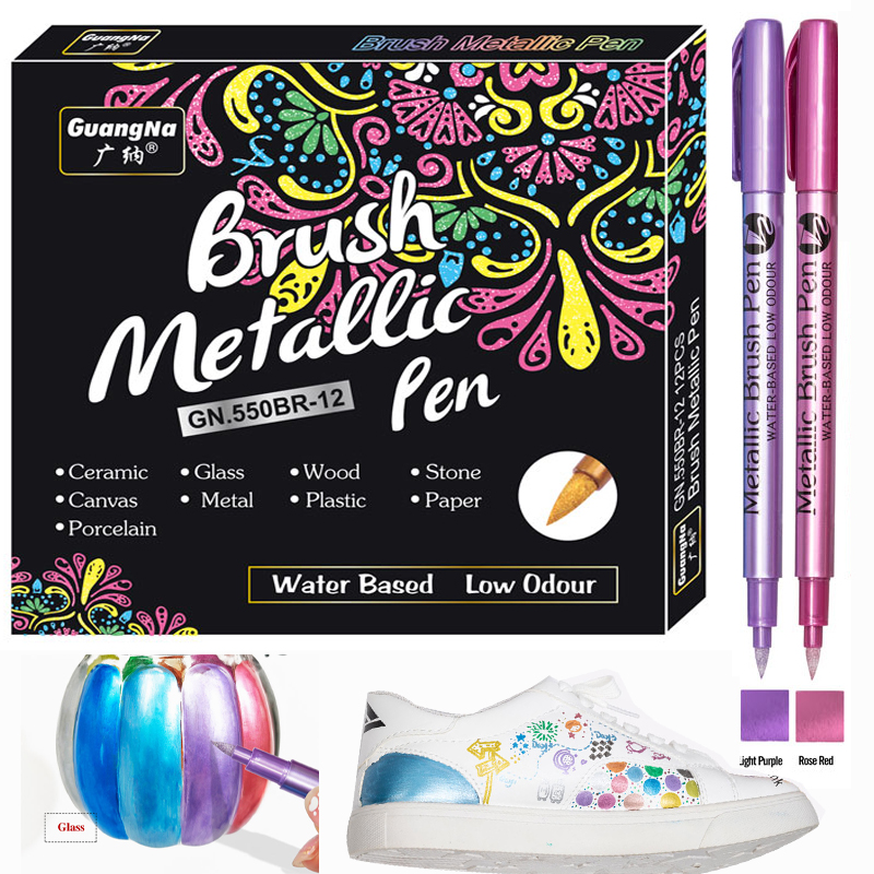 12 Colors Brush Metallic Paint - Model Kit Markers review and price