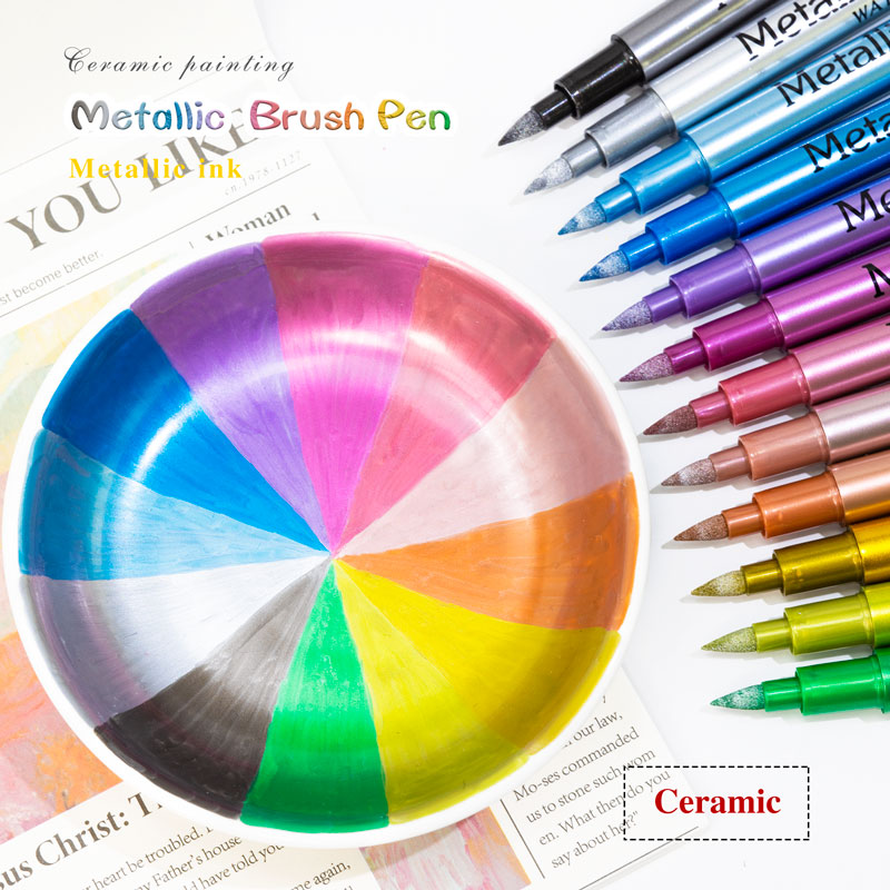 12 Colors Brush Metallic Paint - Model Kit Markers review and price