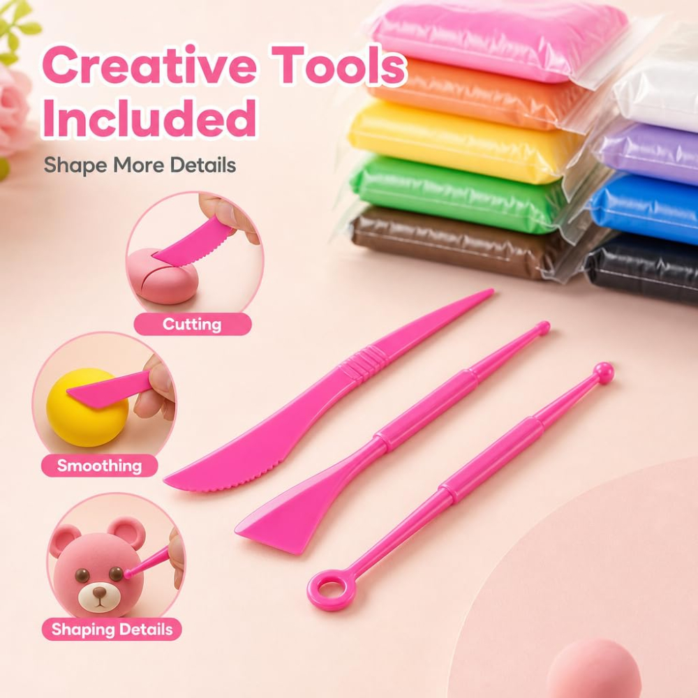 Air Dry Modeling Clay Kit Soft - Model Kit Tool review and price