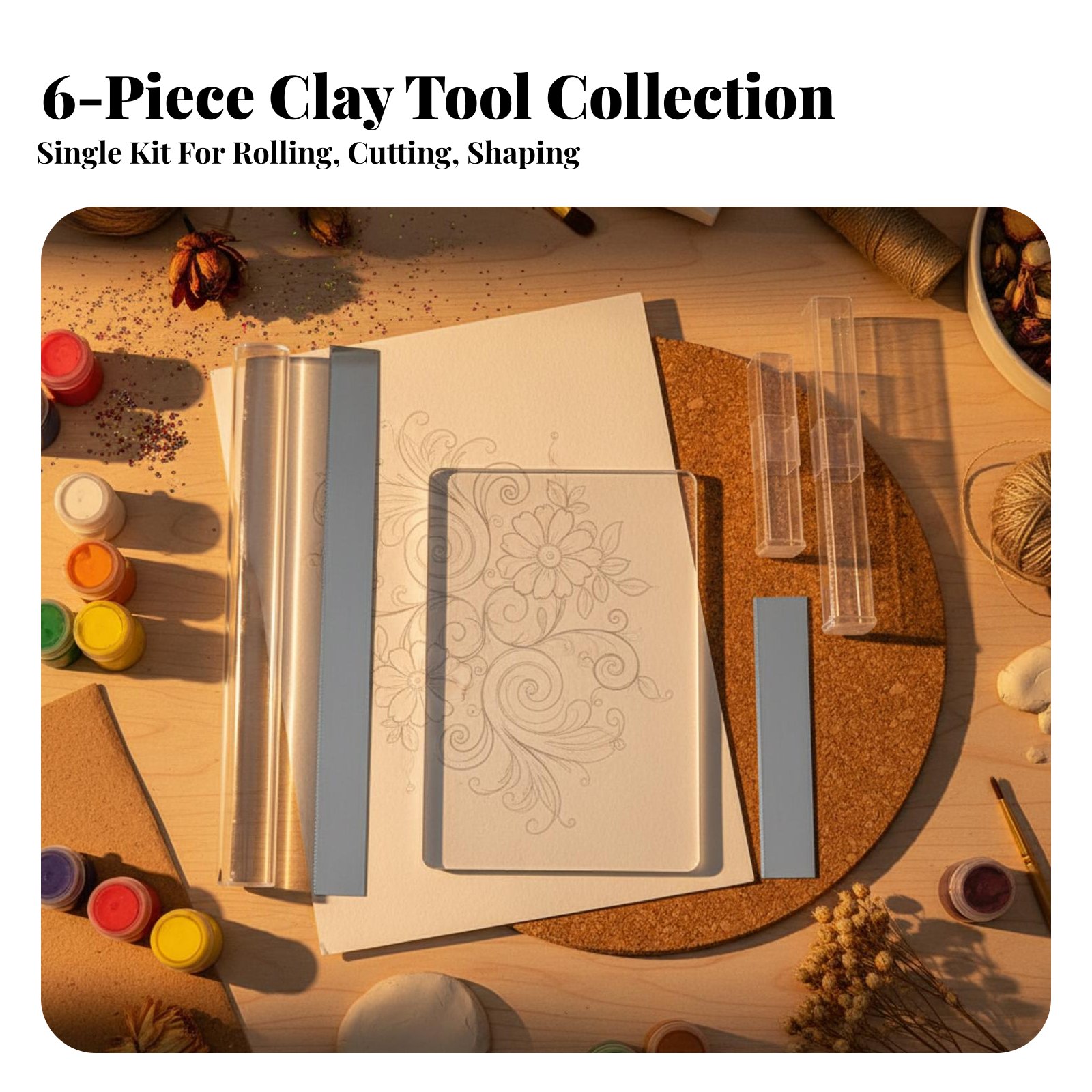 6 Pieces Acrylic Clay Cylinder - Model Kit Tool review and price